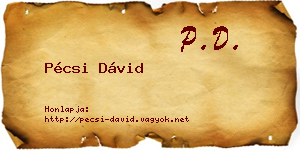 Pécsi Dávid névjegykártya