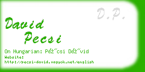 david pecsi business card